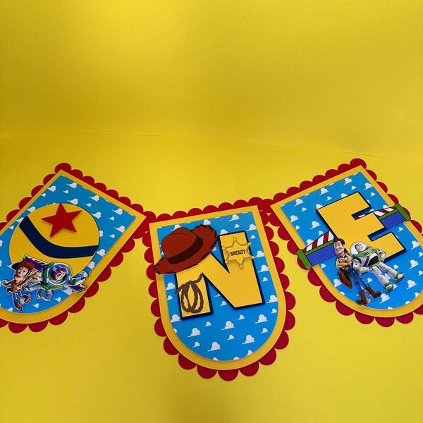 Toy Story Highchair Banner — "ONE"