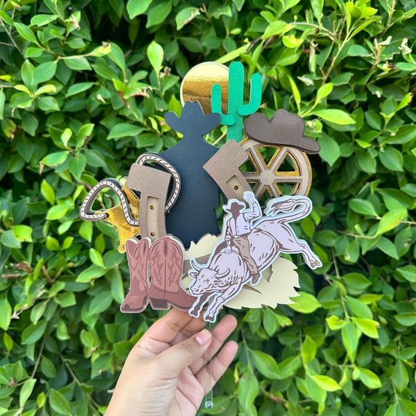 Western Cowboy Cake Topper